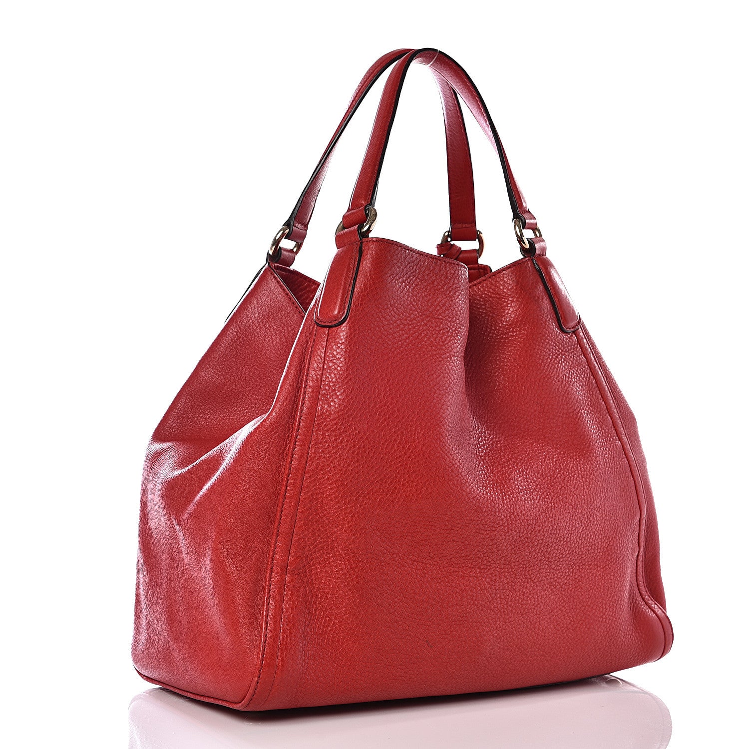 Gucci Pebbled Calfskin Medium Soho Shoulder Bag Red 2 of 12