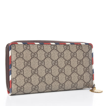 Gucci GG Supreme Monogram Courrier Embroidered UFO Zip Around Wallet 3 of 7