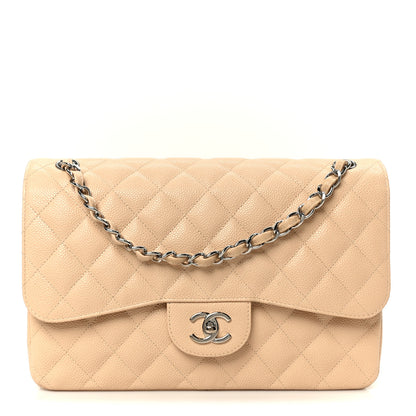 Chanel Caviar Quilted Jumbo Double Flap Beige Clair 1 of 12