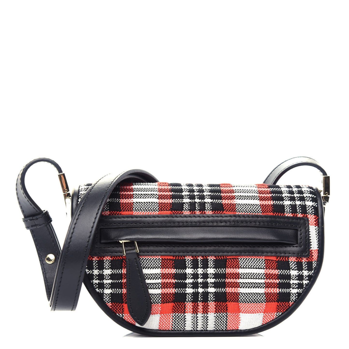 Knit Tartan Mini Olympia Shoulder Bag Bright Red