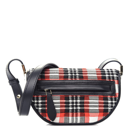 Burberry Knit Tartan Mini Olympia Shoulder Bag Bright Red 1 of 9