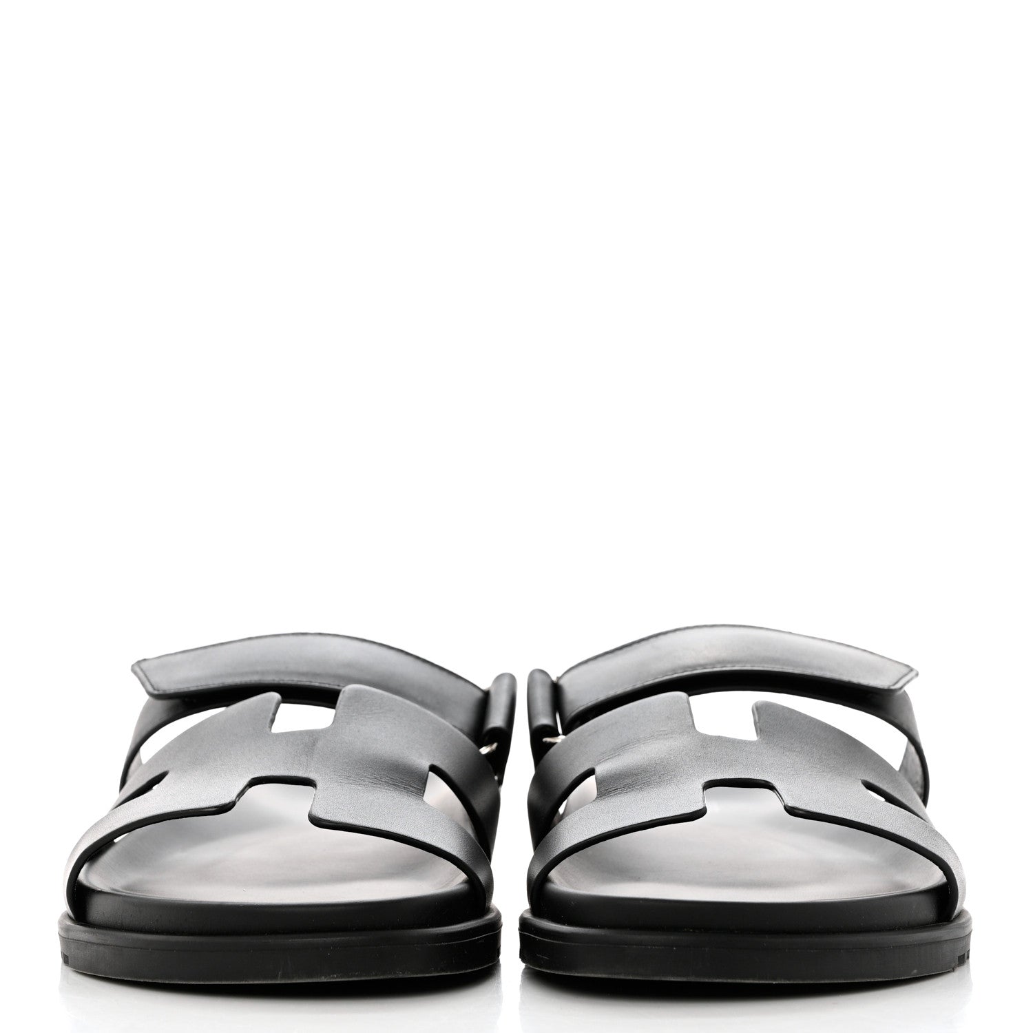 Hermes Calfskin Womens Chypre Sandals 40.5 Black 2 of 11