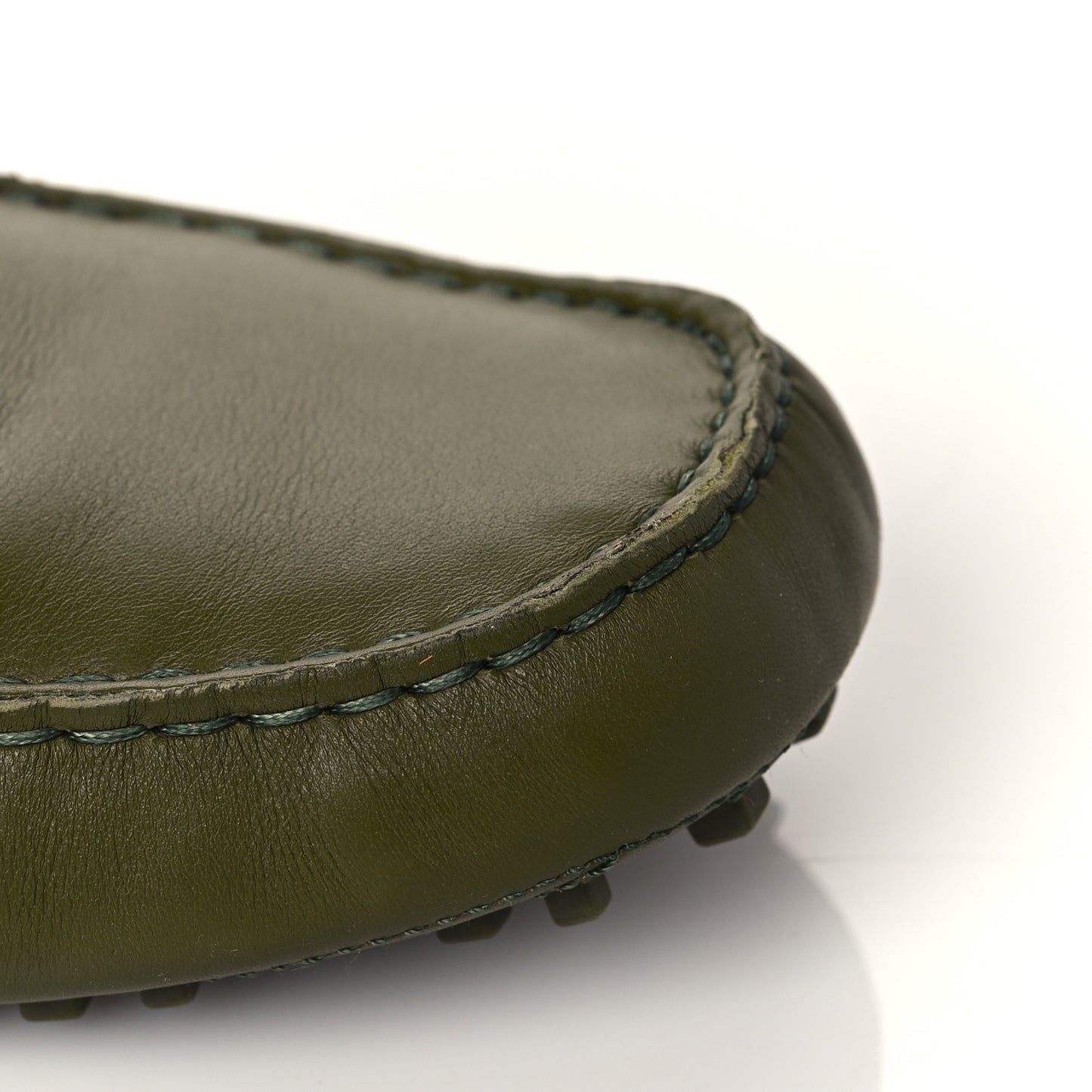 Soft Clove Calfskin Monochrome Mens Interlocking G Driver Loafers 11 Juniper Green