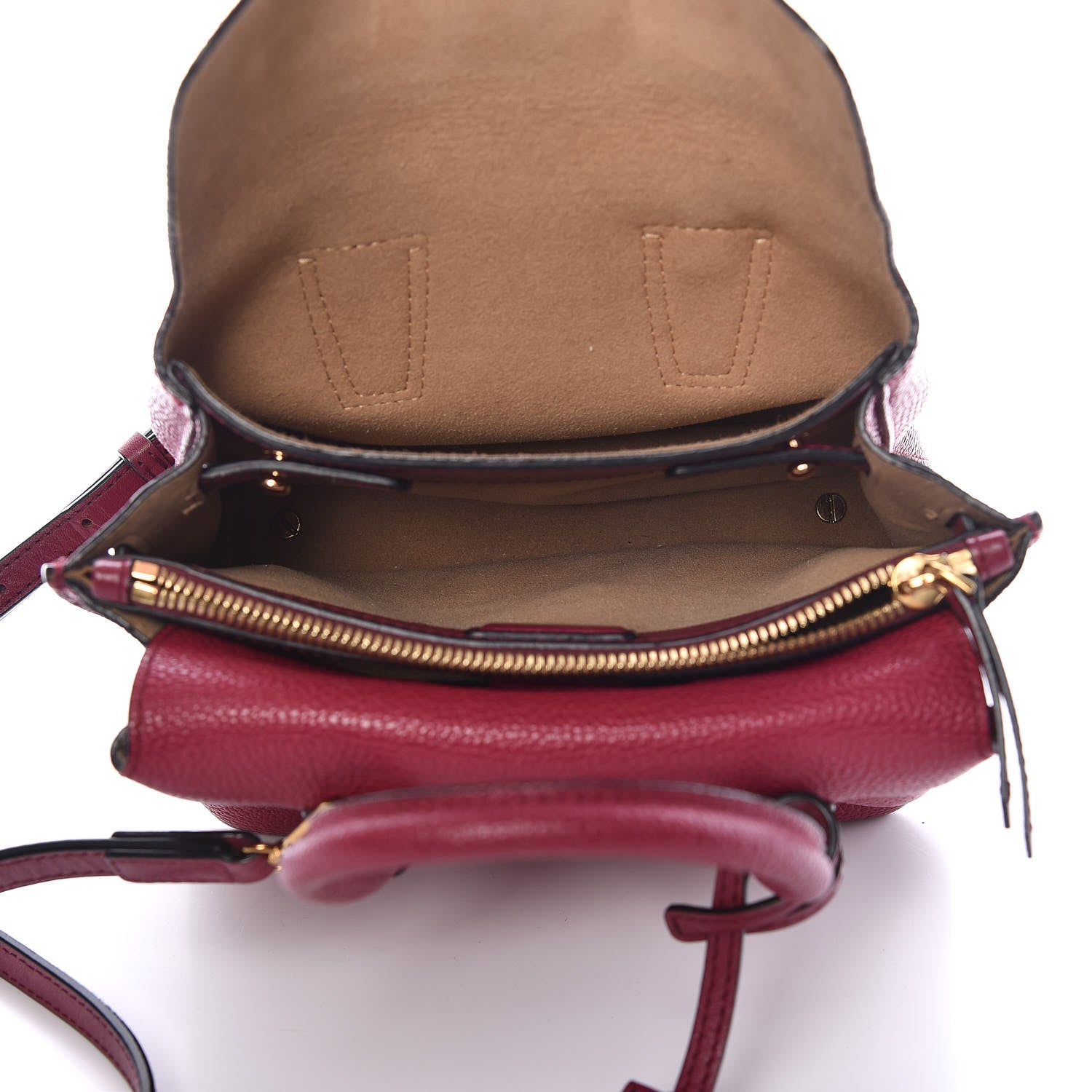 MCM Grained Calfskin Mini Milla Tote Burgundy 6 of 11