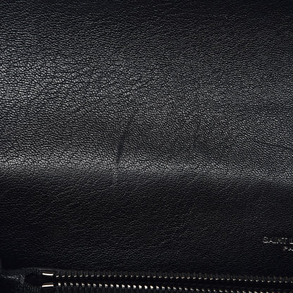 Saint Laurent Sheepskin Matelasse Chevron Monogram Large College Satchel Black 8 of 13