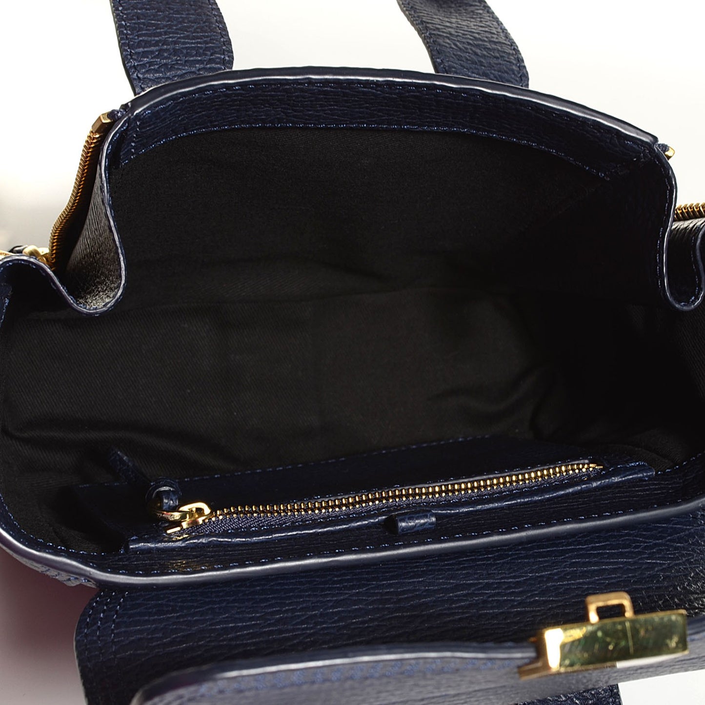 3.1 Textured Calfskin Mini Pashli Satchel Ink