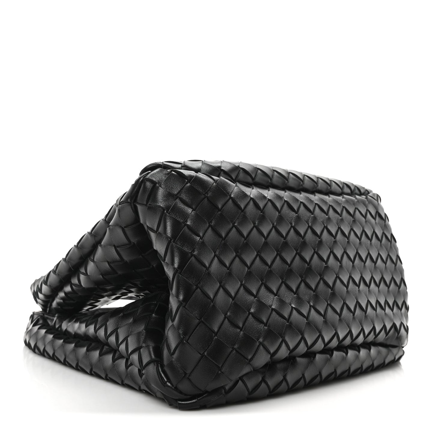 Nappa Intrecciato Medium Campana Shoulder Bag Black