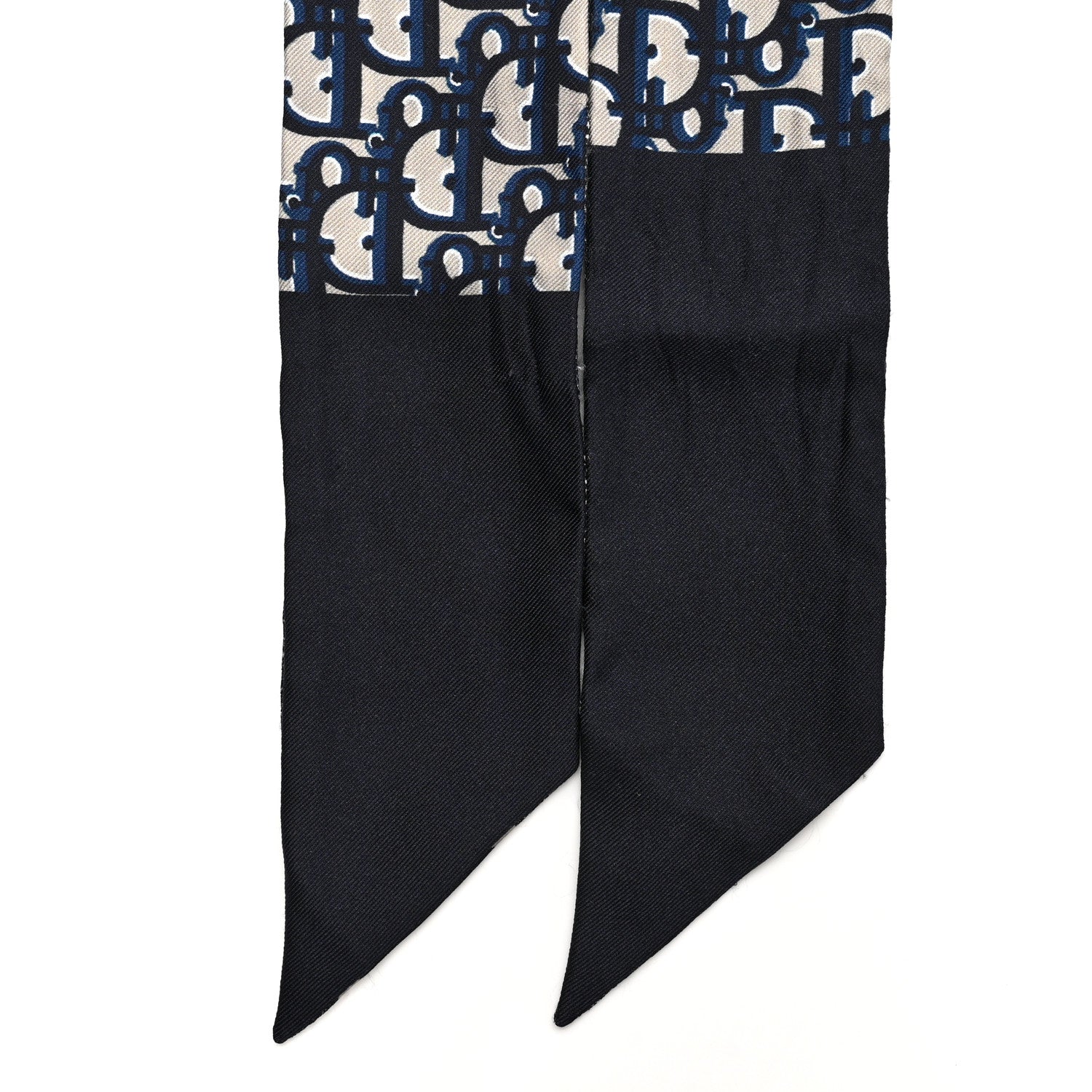 Christian Dior Silk Oblique Mitzah Scarf Blue 2 of 5
