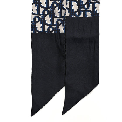 Christian Dior Silk Oblique Mitzah Scarf Blue 2 of 5