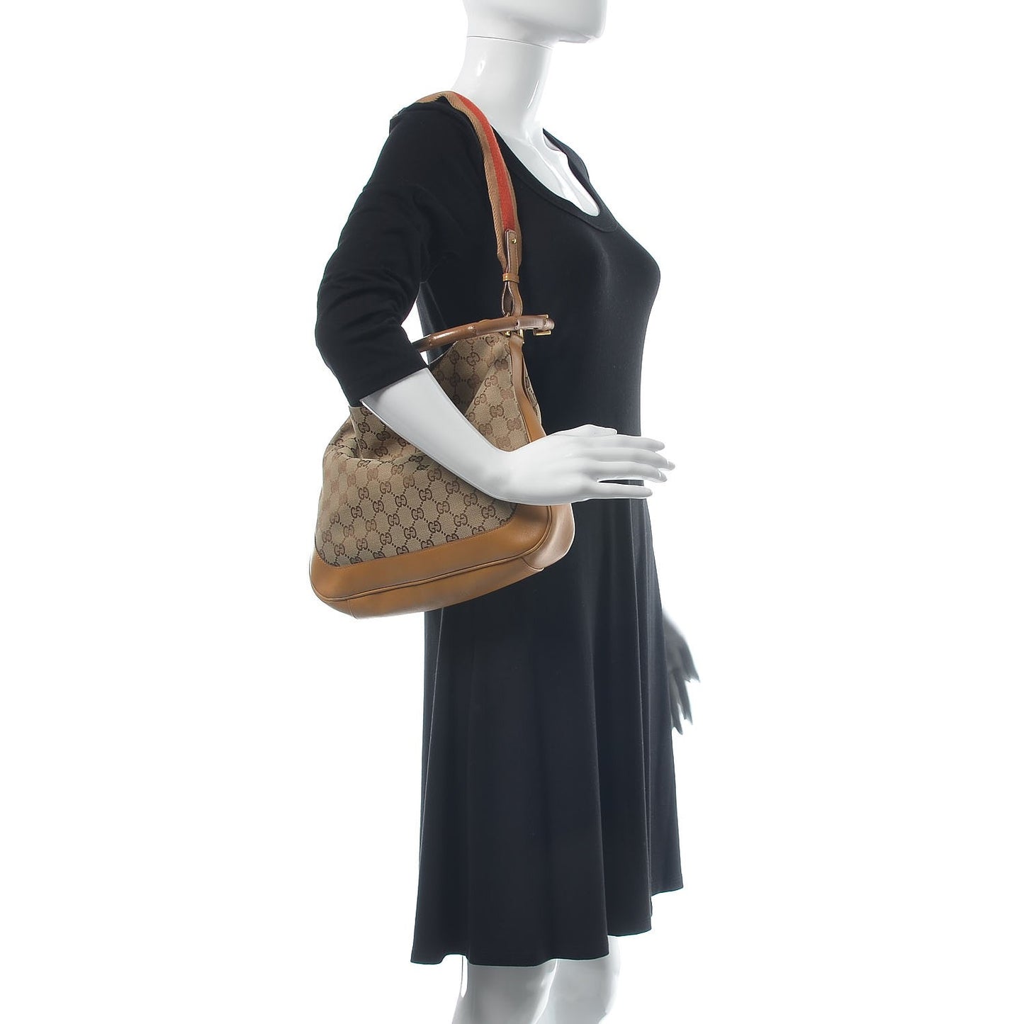 Monogram Bamboo Top Handle Bag Tan