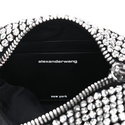 Alexander Wang Mesh Crystal Rhinestone Mini Heiress Pouch Black Silver 8 of 8
