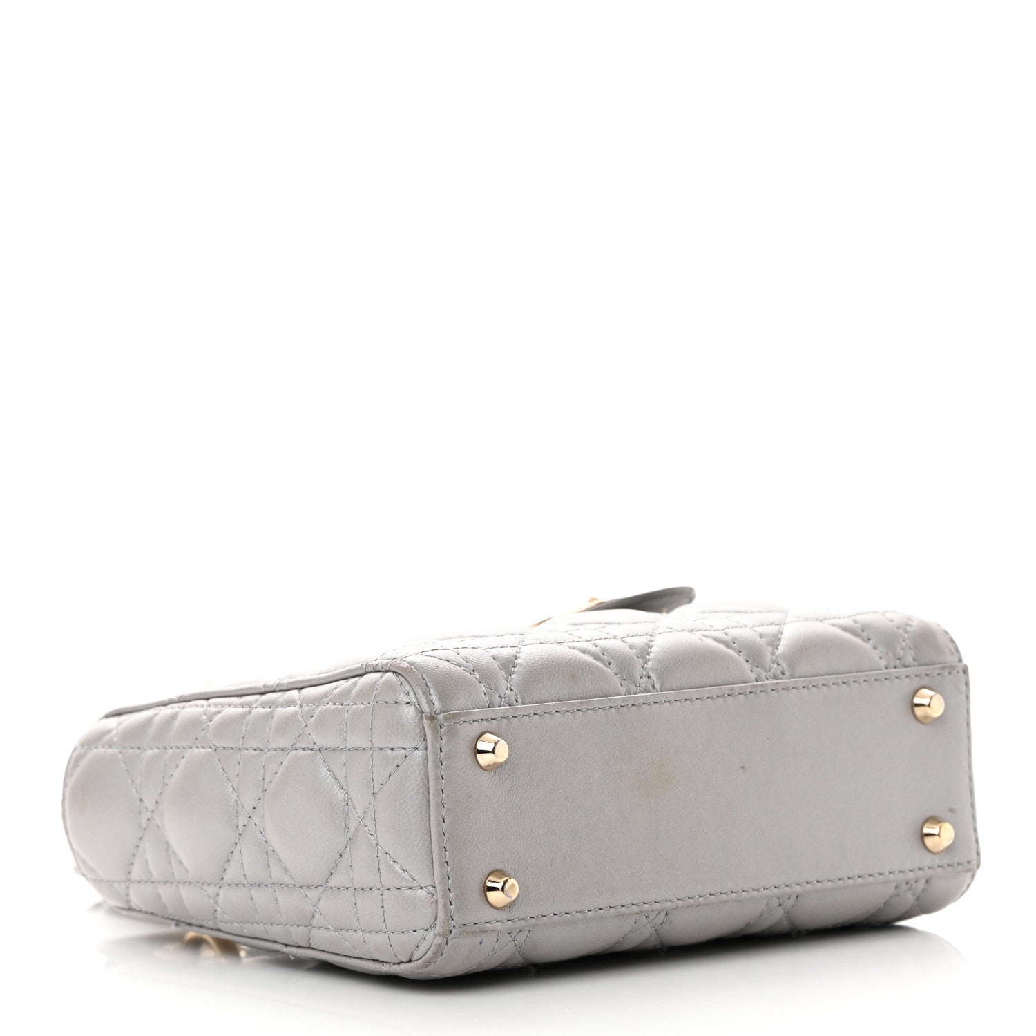 Christian Dior Metallic Lambskin Cannage Mini Lady Dior Grey 4 of 17