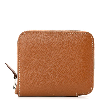 Hermes Epsom Silk'In Compact Wallet Gold Mauve Sylvestre 1 of 14