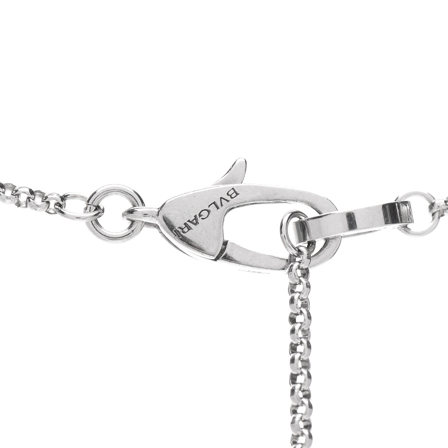 Bulgari 18K White Gold Diamond Small B.Zero1 Pave Pendant Necklace 4 of 5