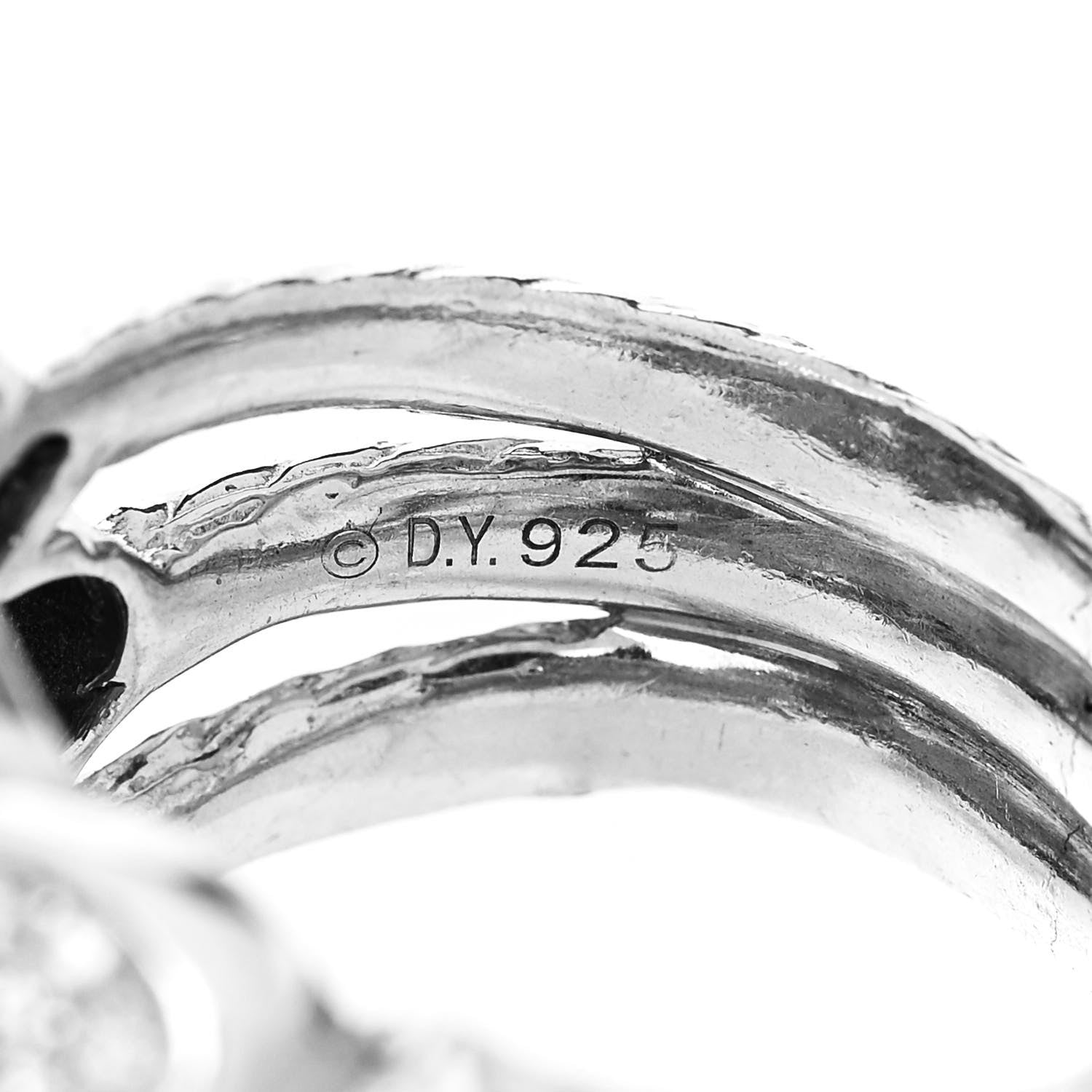 David Yurman Sterling Silver Diamond Confetti Ring 60 9 4 of 5