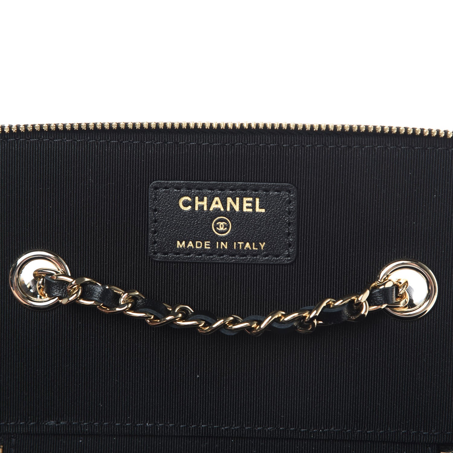Chanel Lambskin Camellia Embossed Small Vanity Case With Chain Black 6 of 11