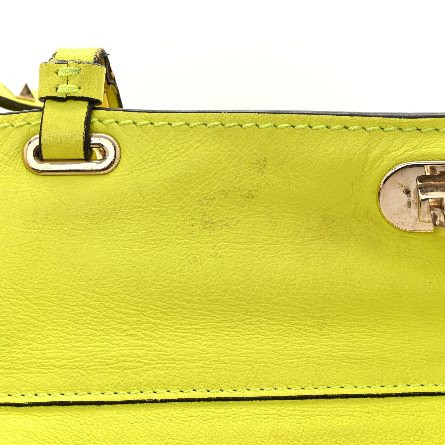Valentino Garavani Vitello Medium Rockstud Tote Yellow Fluo 14 of 14