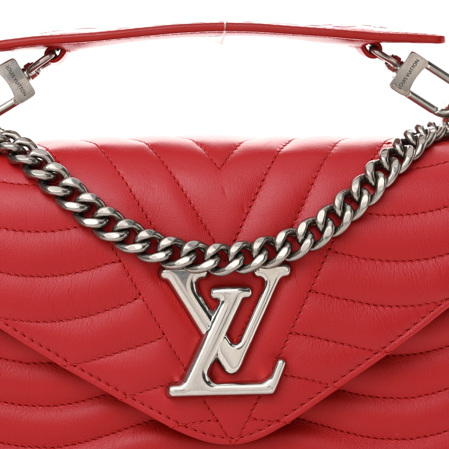Louis Vuitton Calfskin New Wave Chain MM Ecarlate 8 of 11