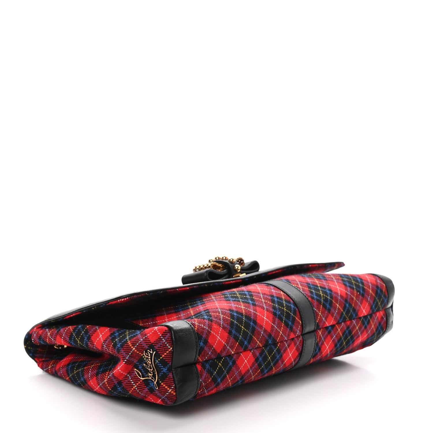 Christian Louboutin Wool Spiked Sweety Charity Shoulder Bag Plaid 4 of 9
