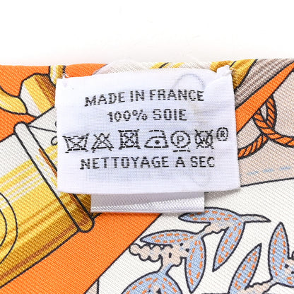 Hermes Silk Cliquetis Twilly  Orange White Gold 3 of 5