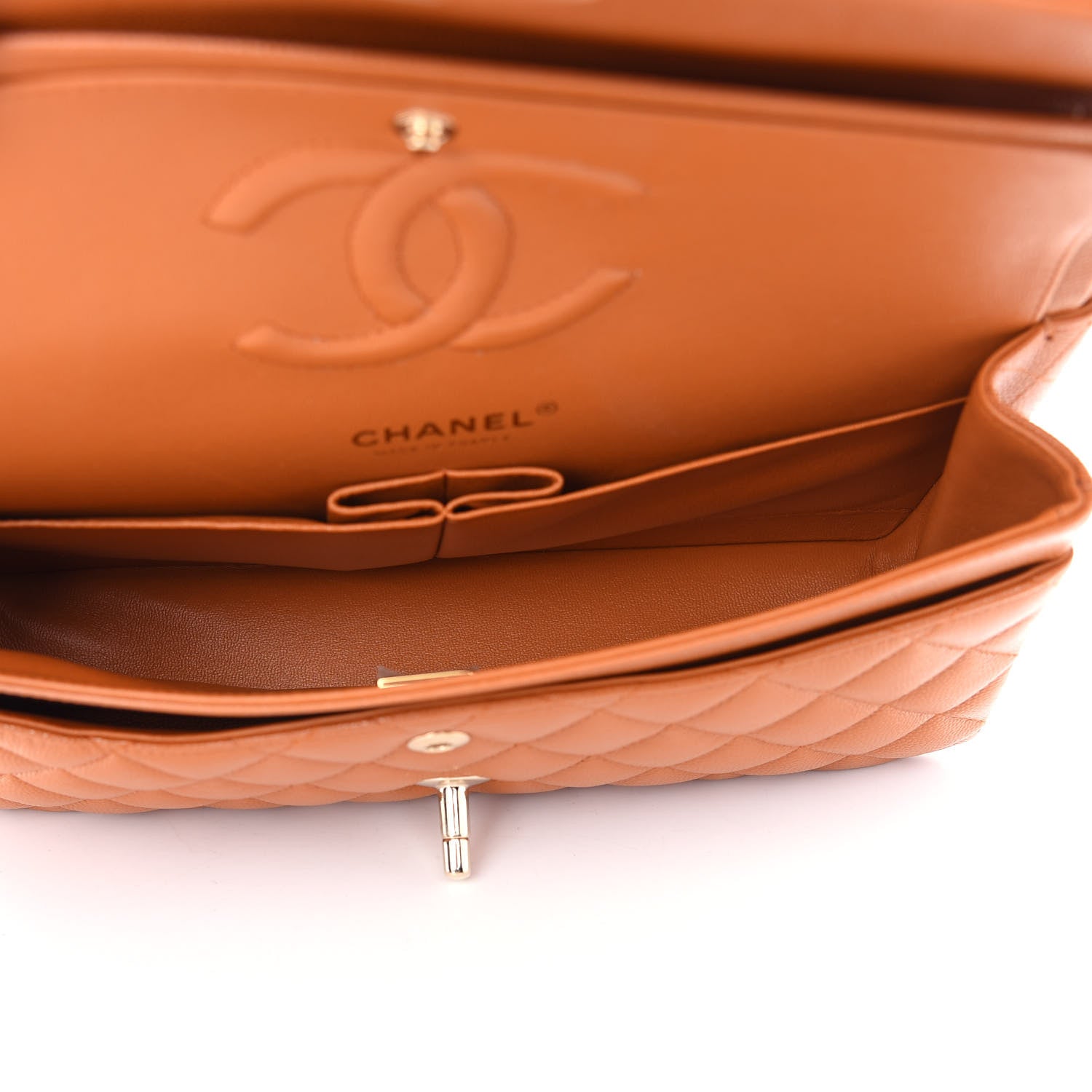 Chanel Caviar Quilted Medium Double Flap Light Brown 5 of 9