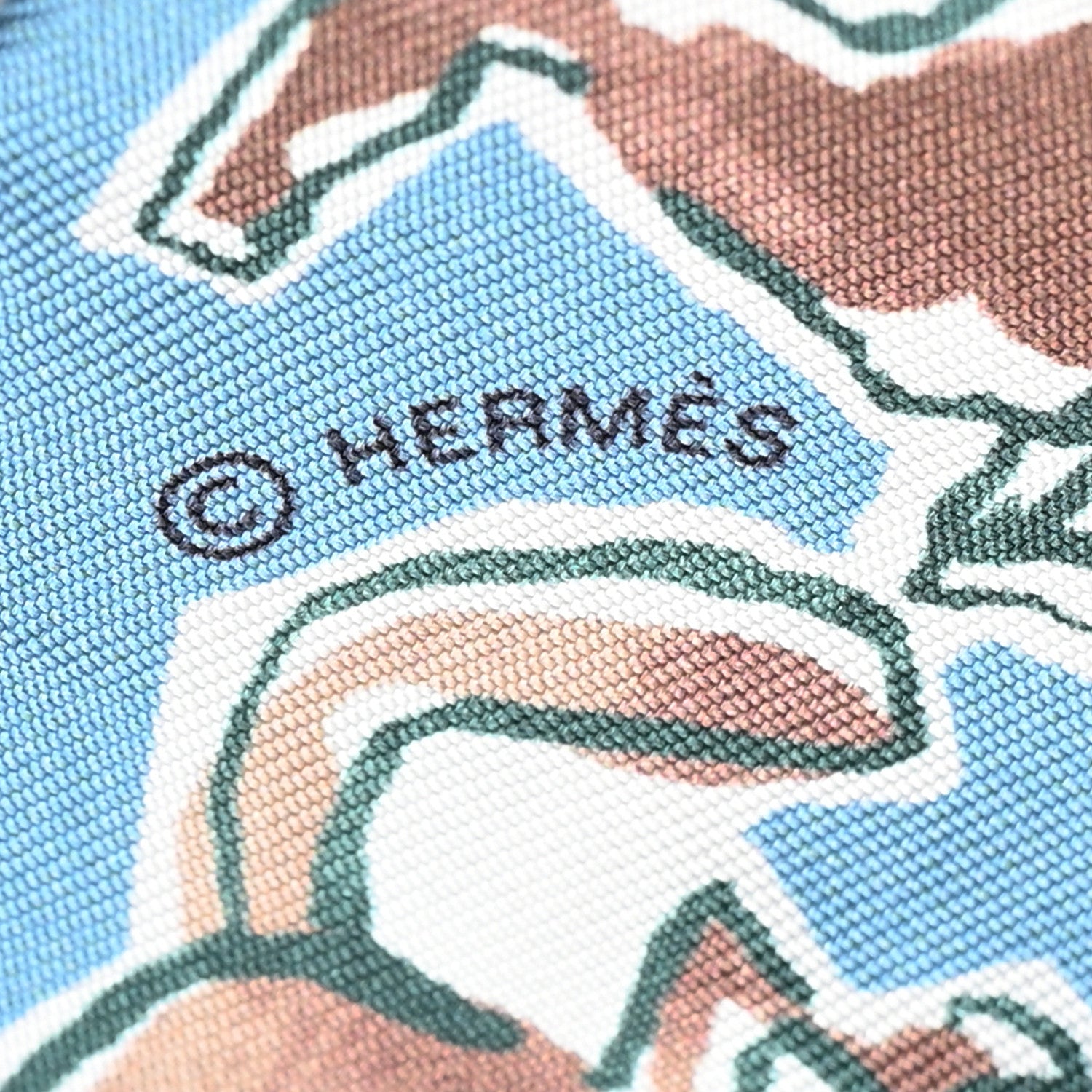 Hermes Silk Chevaux En Liberte Twilly Bleu Glacier Beige 3 of 4