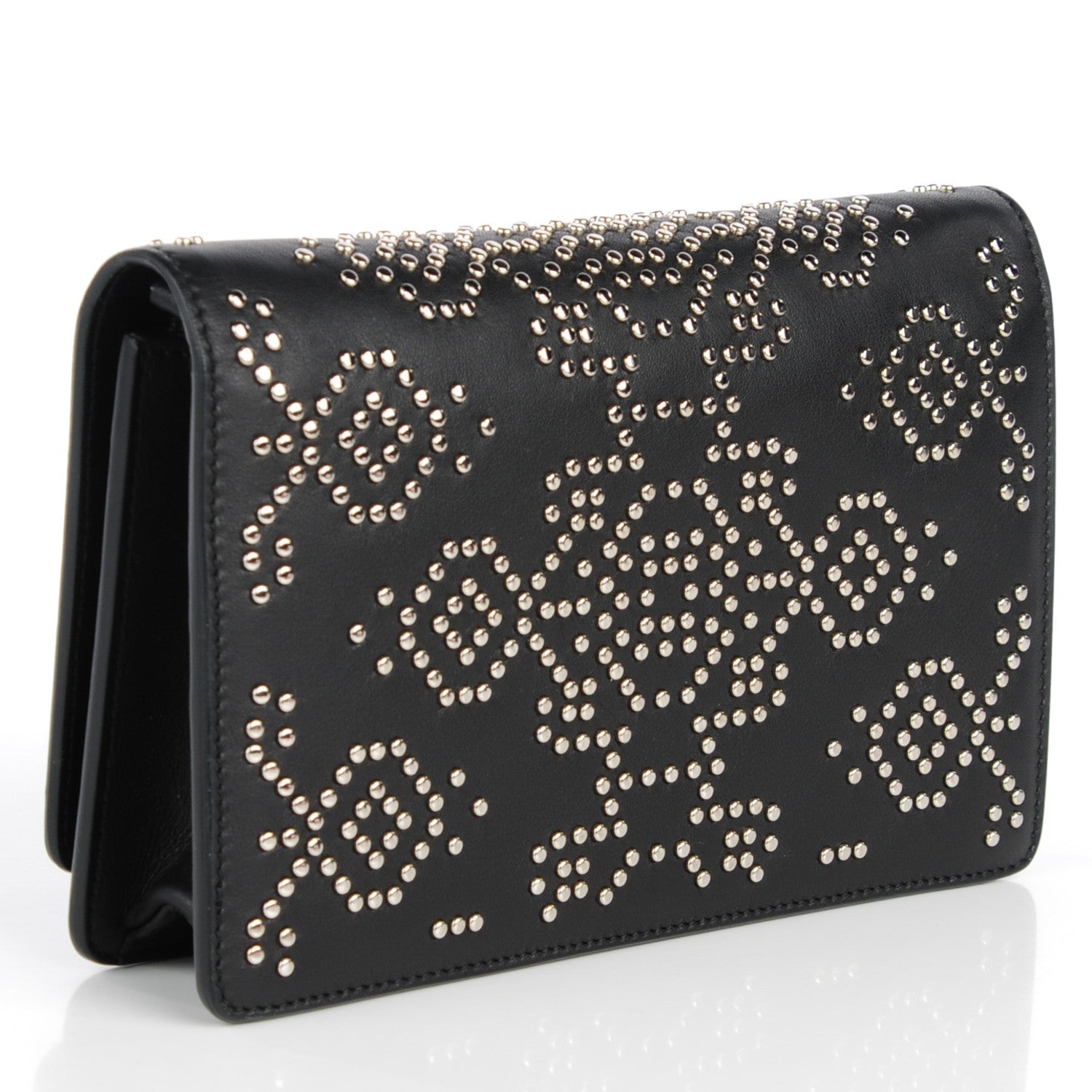 Givenchy Calfskin Studded Pandora Chain Wallet Black 3 of 8