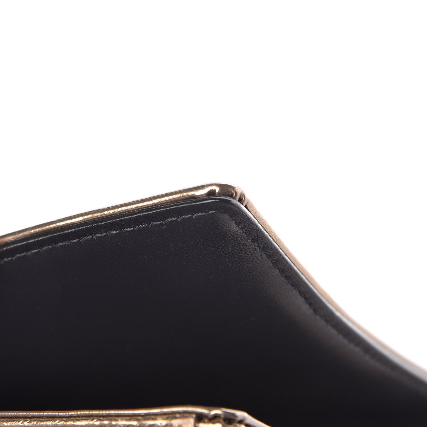 Metallic Patent Micro-Cannage Medium Diorama Flap Bag Gold