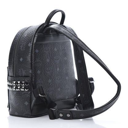 MCM Visetos Side Stud Mini Stark Backpack Black 2 of 10