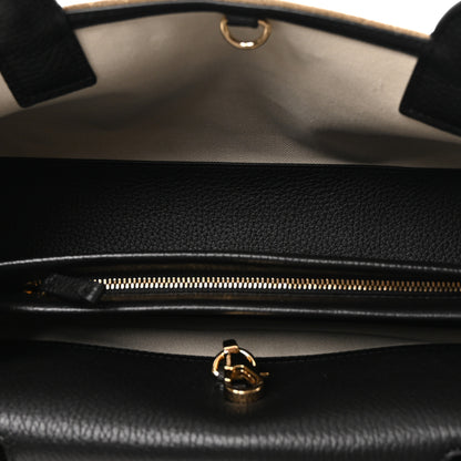 Chanel Grained Calfskin Suede Urban Essentials Small Shopping Bag Dark Beige Black 5 of 11