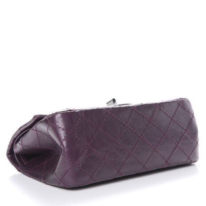 Chanel Metallic Aged Calfskin Quilted 2.55 Reissue 224 Flap Plum 4 of 12