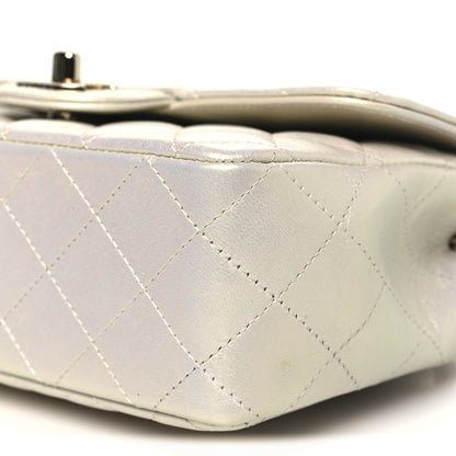 Chanel Iridescent Lambskin Quilted Mini Rectangular Flap Ivory 10 of 11