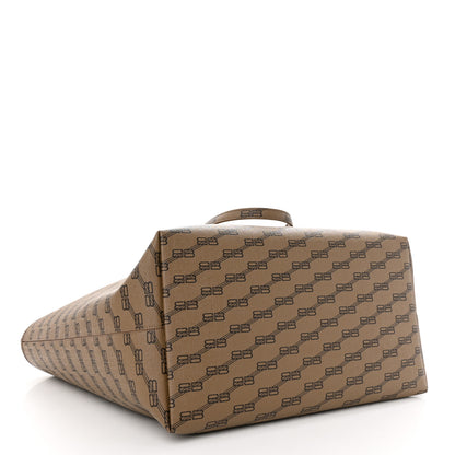 Balenciaga Coated Canvas BB Monogram Large Signature East West Shopper Bag Beige Brown 4 of 11