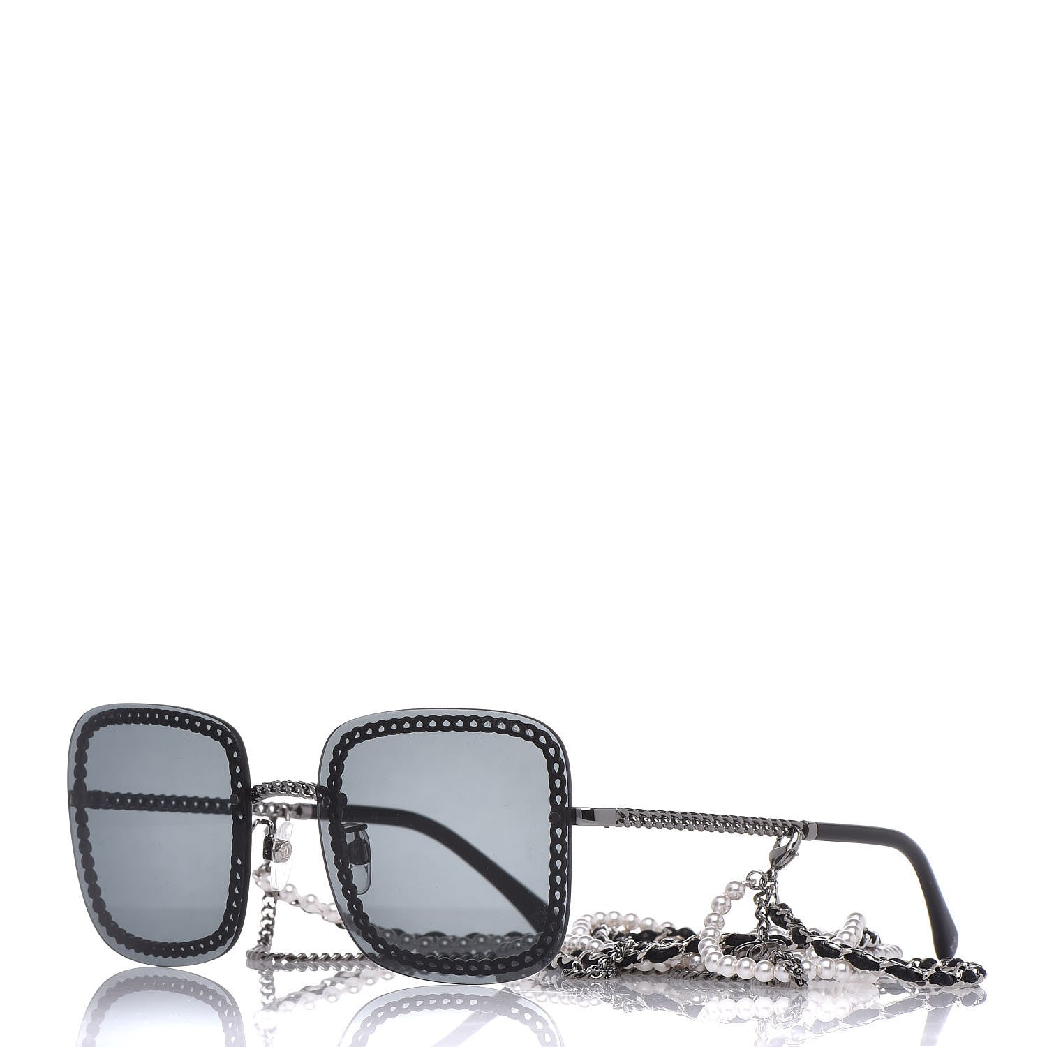 Chanel Chain Square Sunglasses 4244 Black 1 of 9