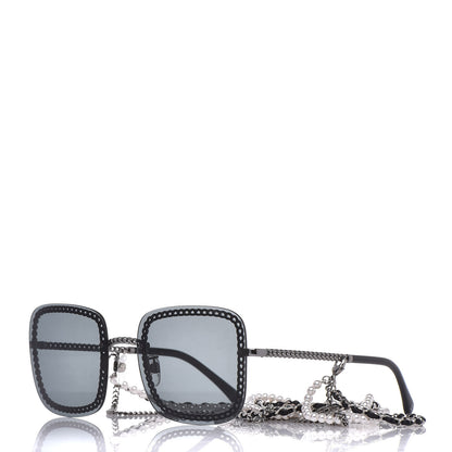 Chanel Chain Square Sunglasses 4244 Black 1 of 9