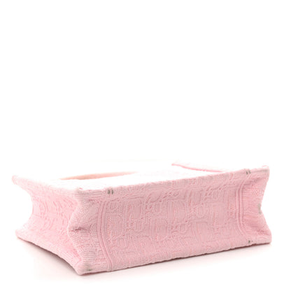 Christian Dior Cotton Toile De Jouy Oblique Embroidered Dior Medaillon Mini Book Tote With Strap Soupir Pink White 4 of 10