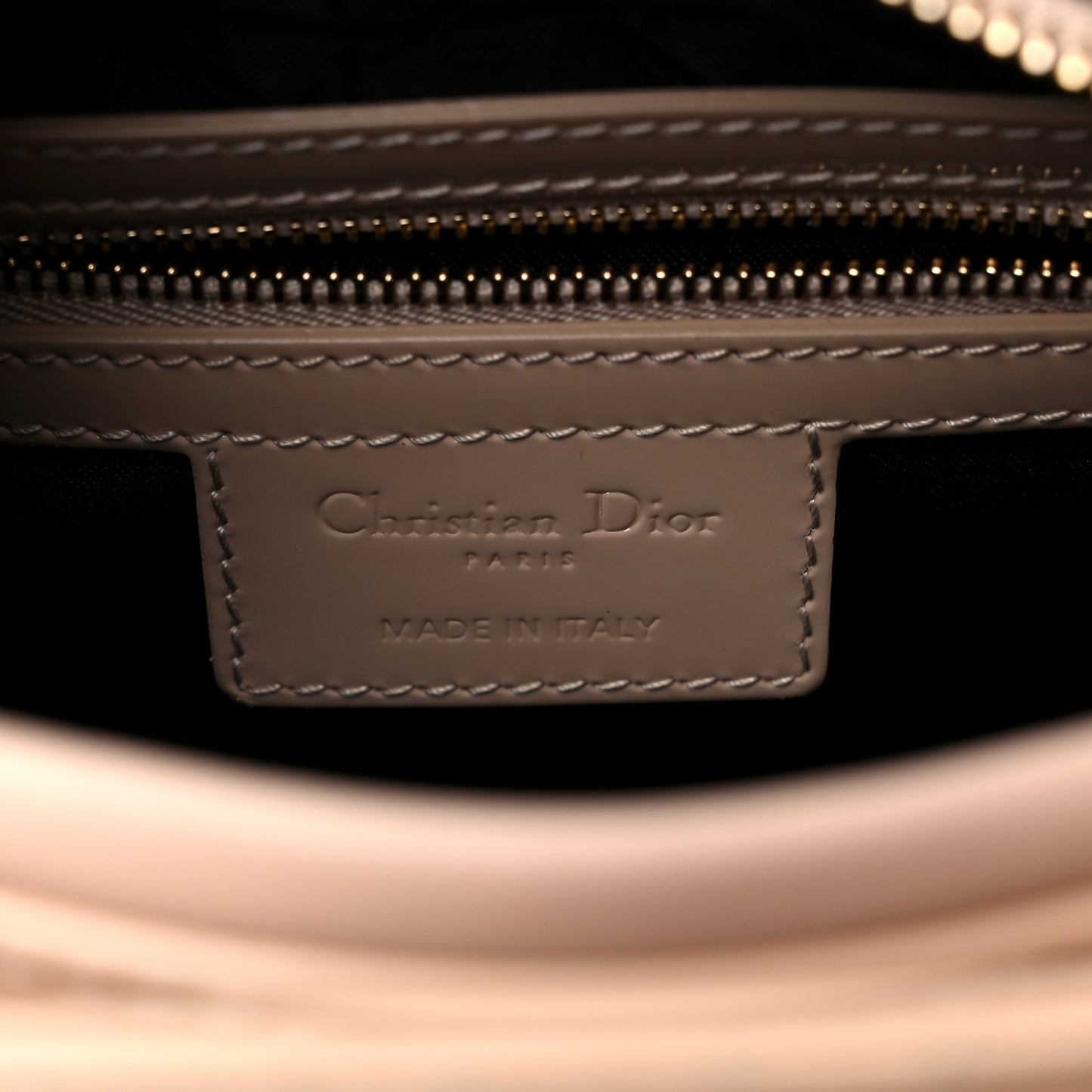 Patent Cannage Medium Lady Dior Beige