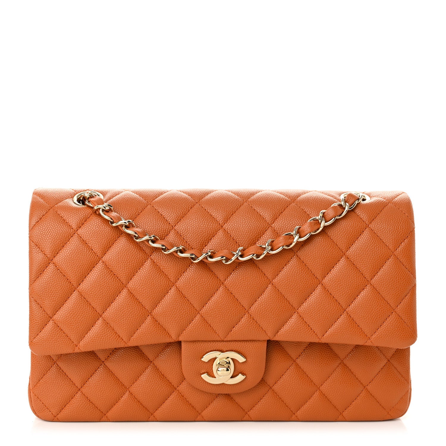 Chanel Caviar Quilted Medium Double Flap Light Brown 1 of 10