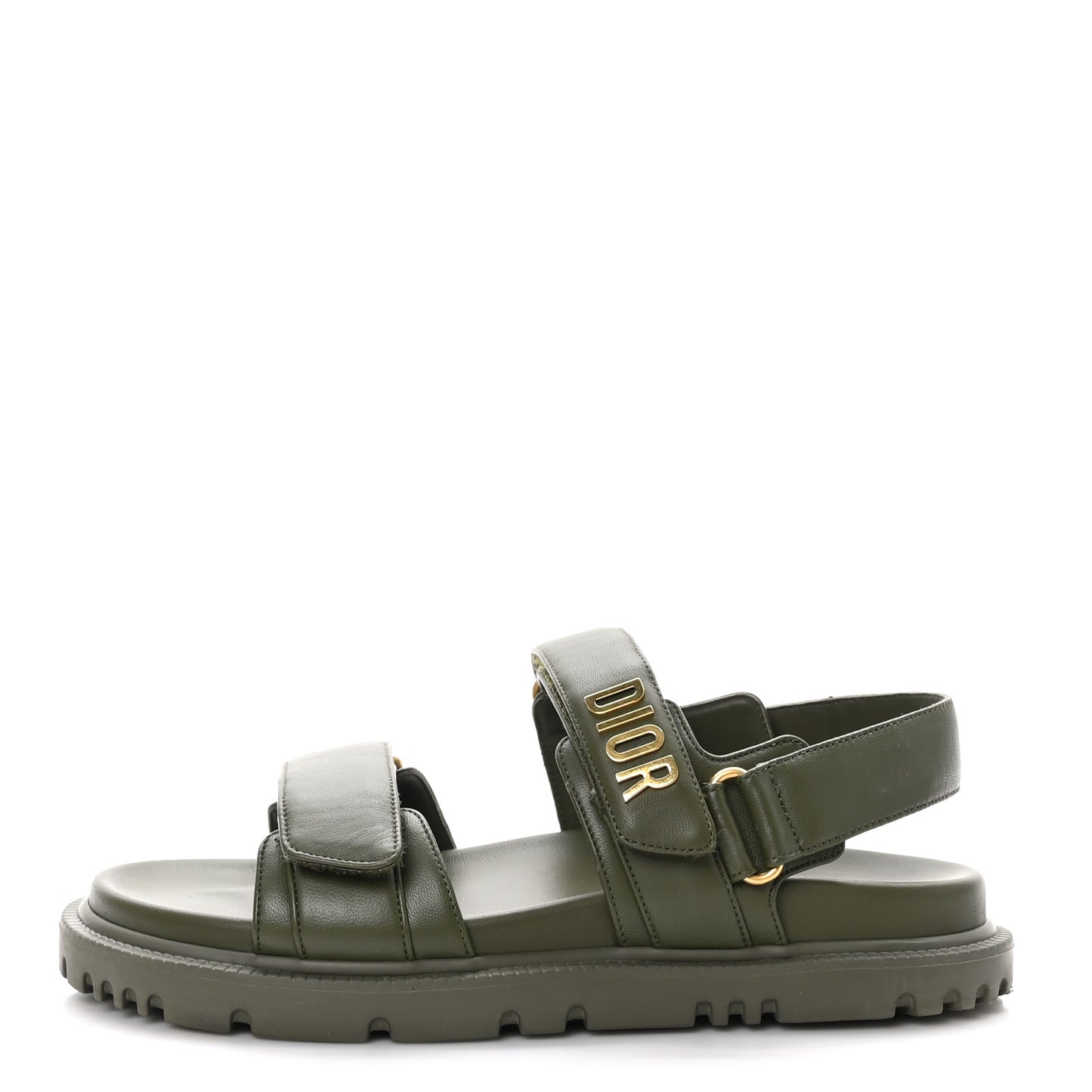 Lambskin Dioract 10mm Sandals 37 Kaki