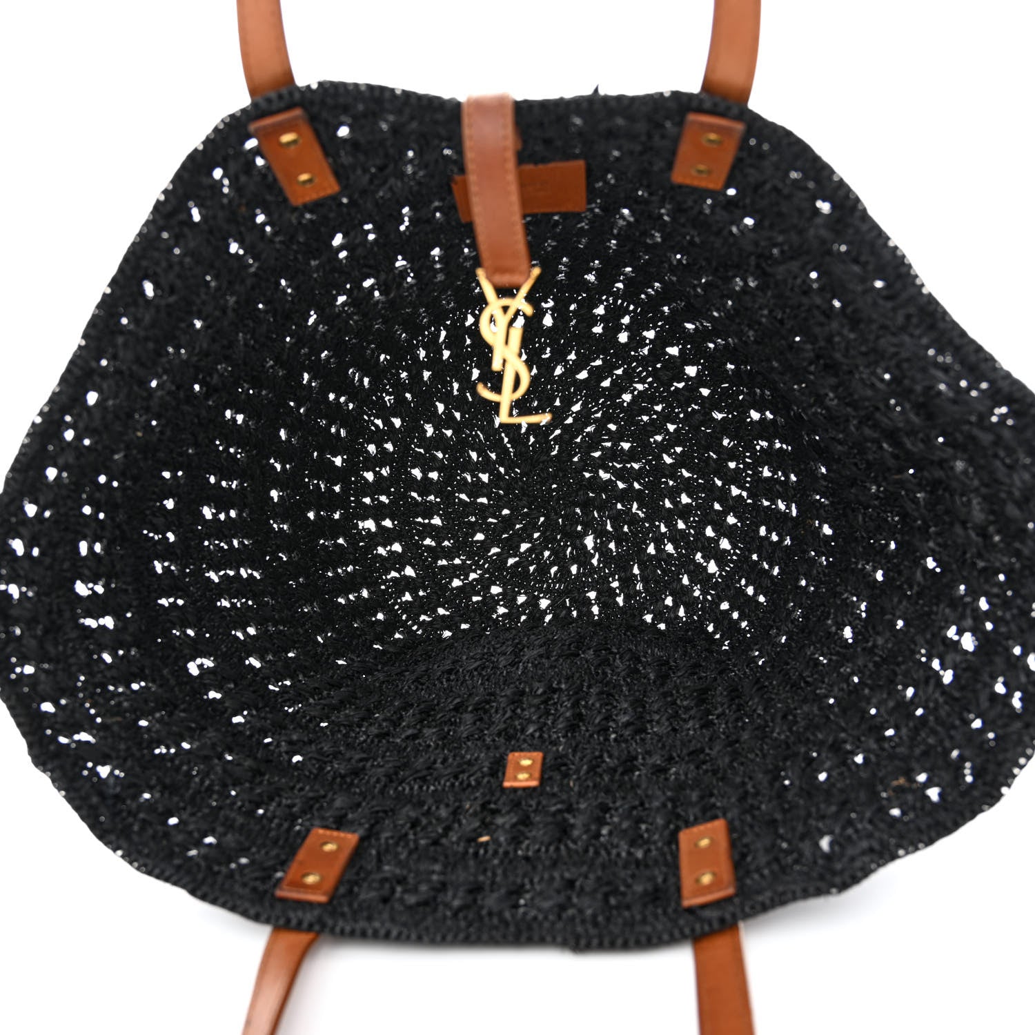 Saint Laurent Raffia Calfskin Medium Panier Tote Black 5 of 18