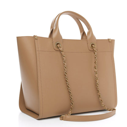 Chanel Caviar Small Studded Deauville Tote Beige 4 of 14