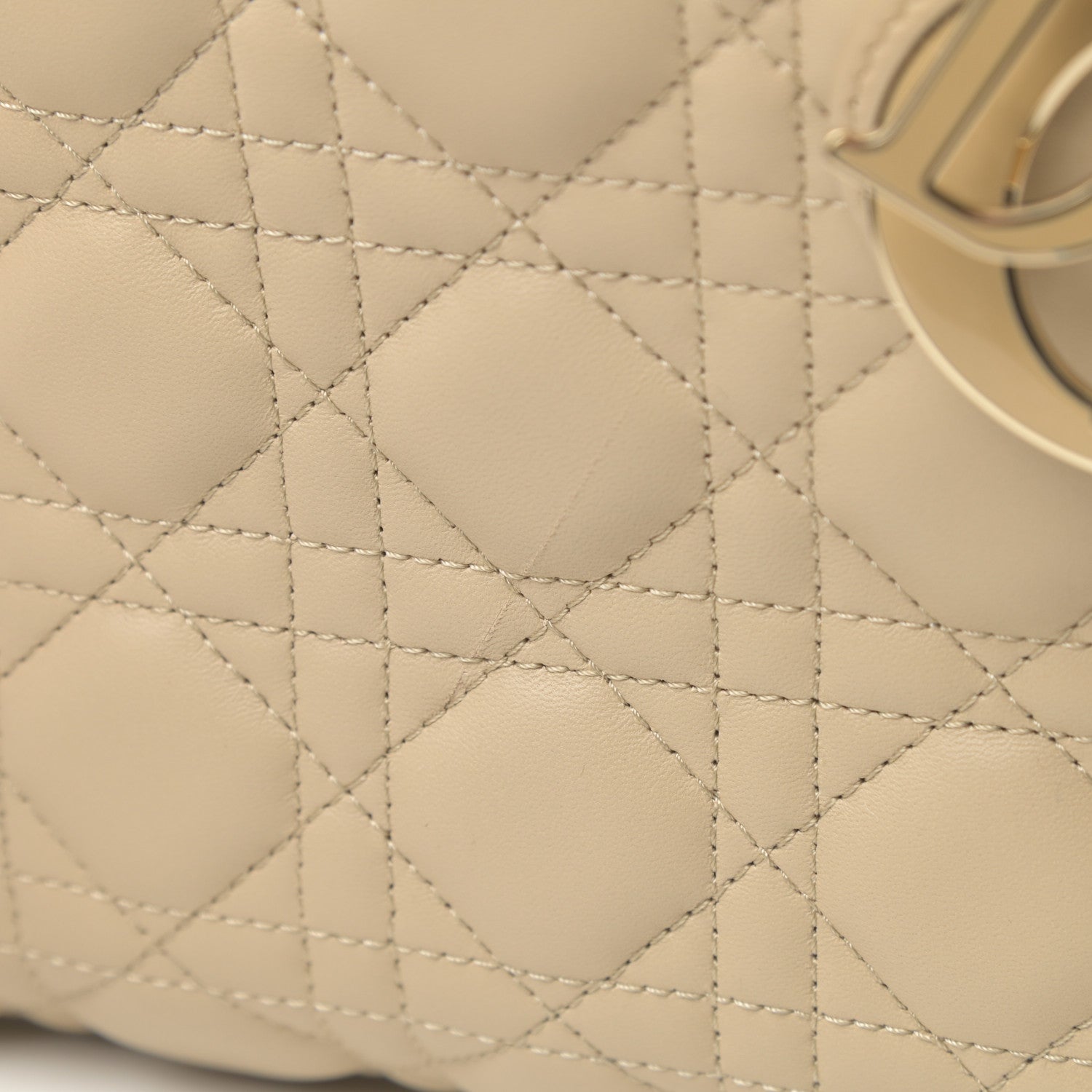 Christian Dior Lambskin Cannage Medium Lady Dior Light Beige 12 of 12
