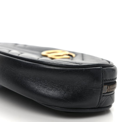 Gucci Calfskin Matelasse GG Marmont Belt Bag 75 30 Black 8 of 8