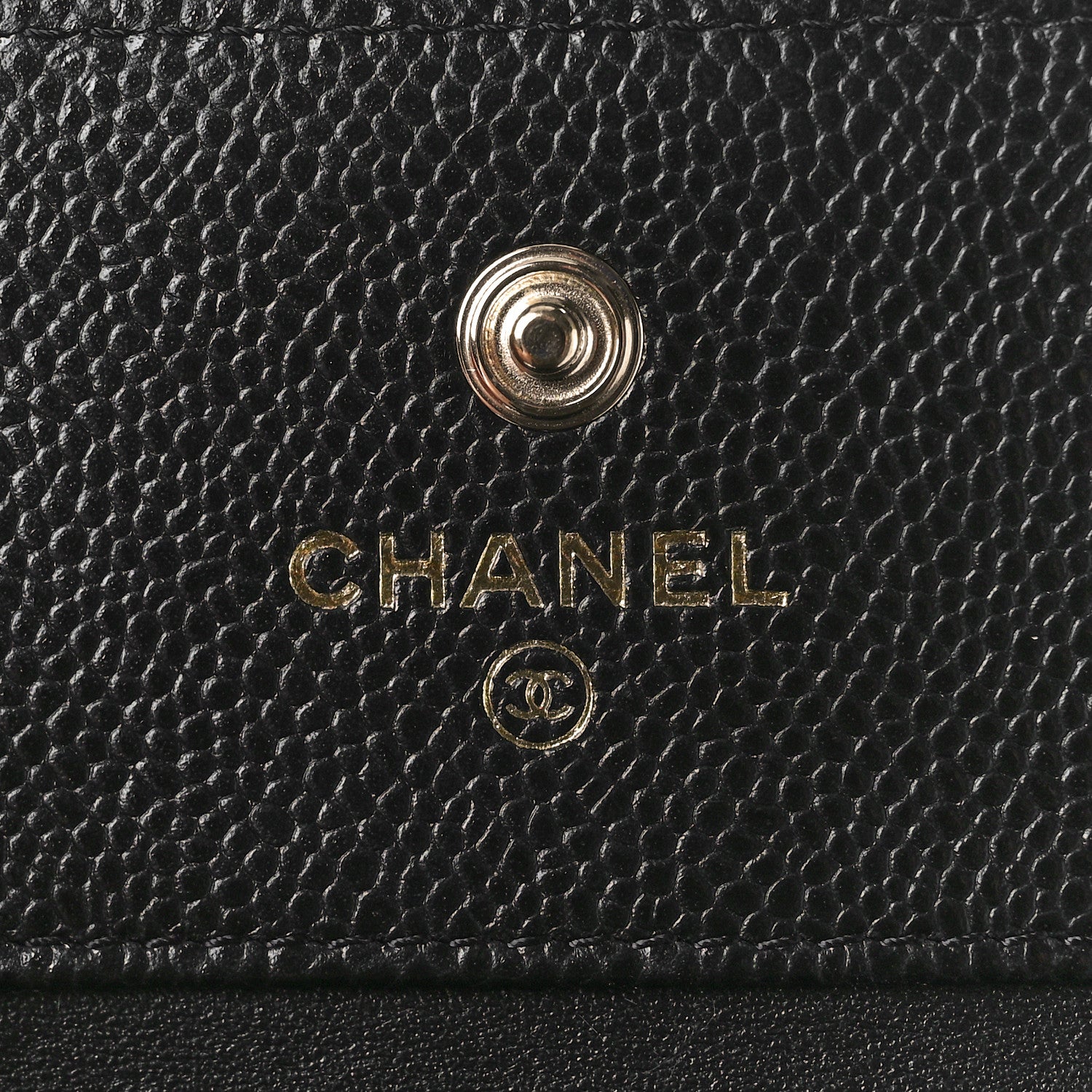 Chanel Caviar Chevron Quilted Boy Compact Wallet Black 6 of 10