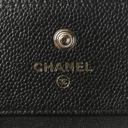 Chanel Caviar Chevron Quilted Boy Compact Wallet Black 6 of 10
