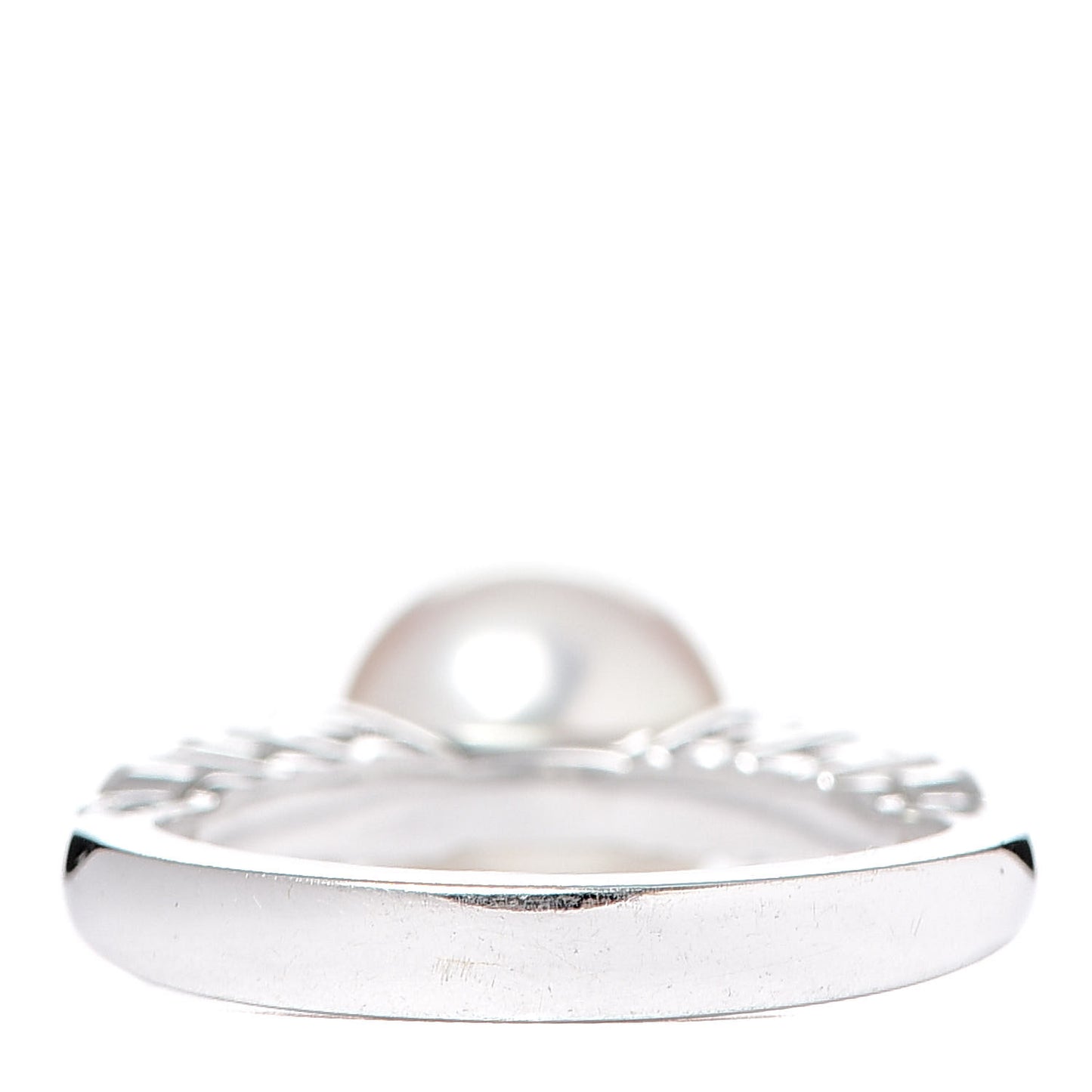 18K White Gold Diamond Akoya Pearl 8-8.5mm Ring 49 5