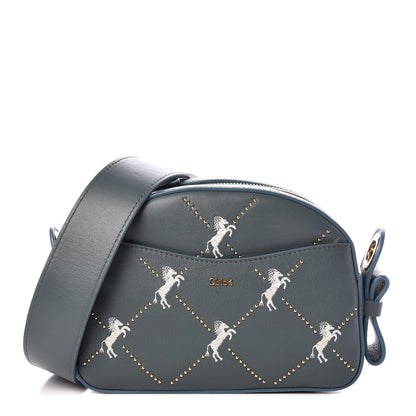 Chloe Smooth Calfskin Little Horses Embroidered Shoulder Bag Cloudy Blue 1 of 9