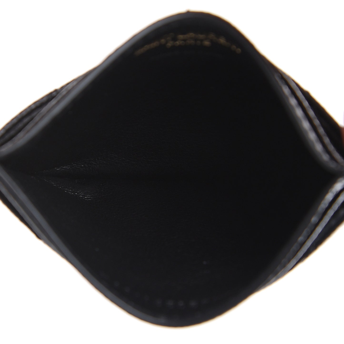 Grain De Poudre Matelasse Chevron Monogram Credit Card Case Black