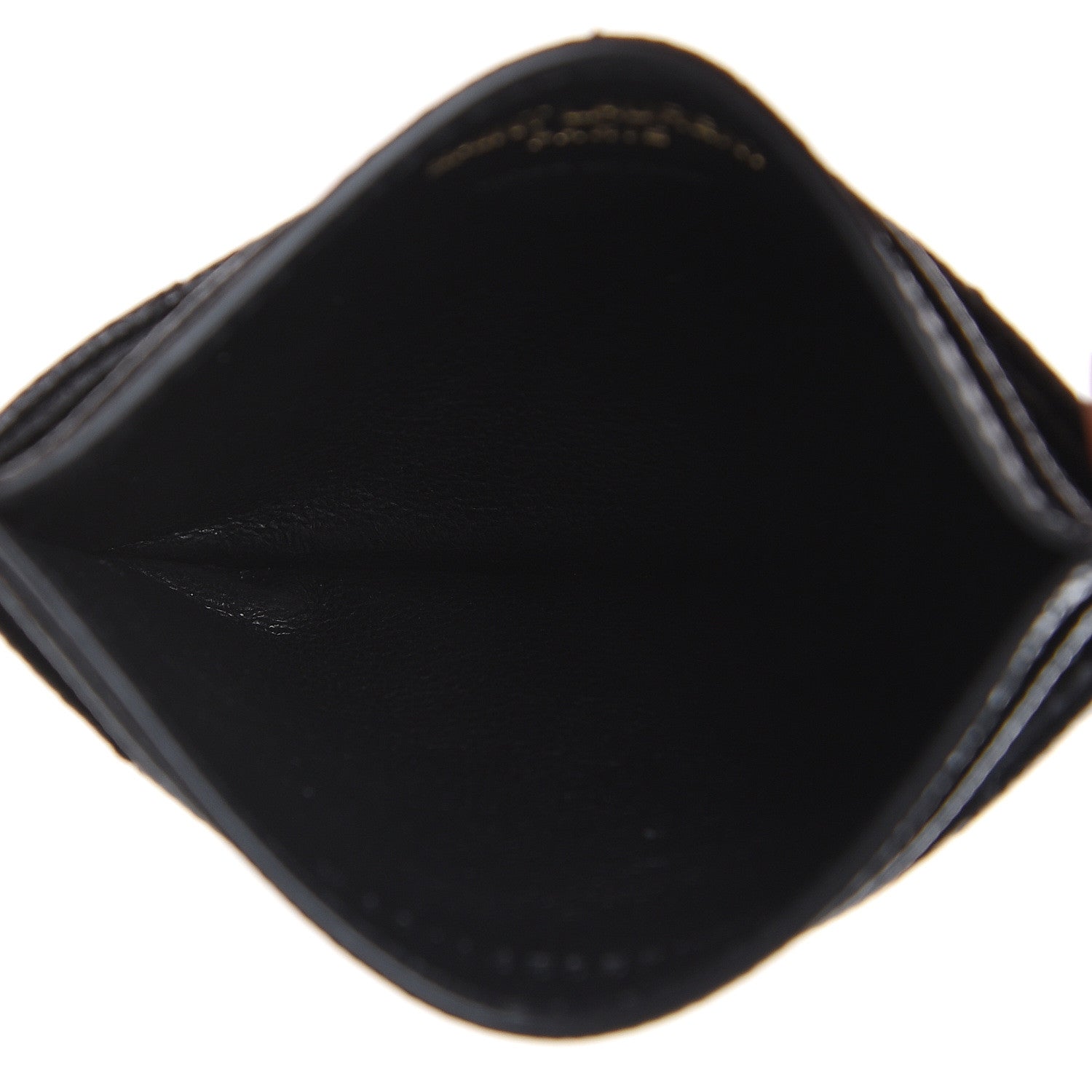 Saint Laurent Grain De Poudre Matelasse Chevron Monogram Credit Card Case Black 5 of 8