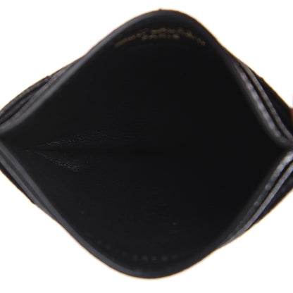Saint Laurent Grain De Poudre Matelasse Chevron Monogram Credit Card Case Black 5 of 8